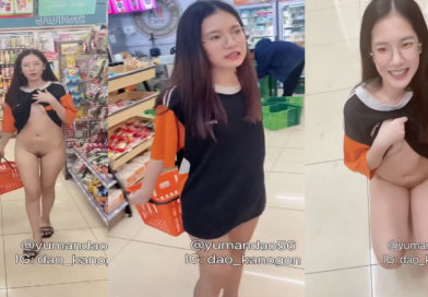 Naked girl in the supermarket Asian porn clips